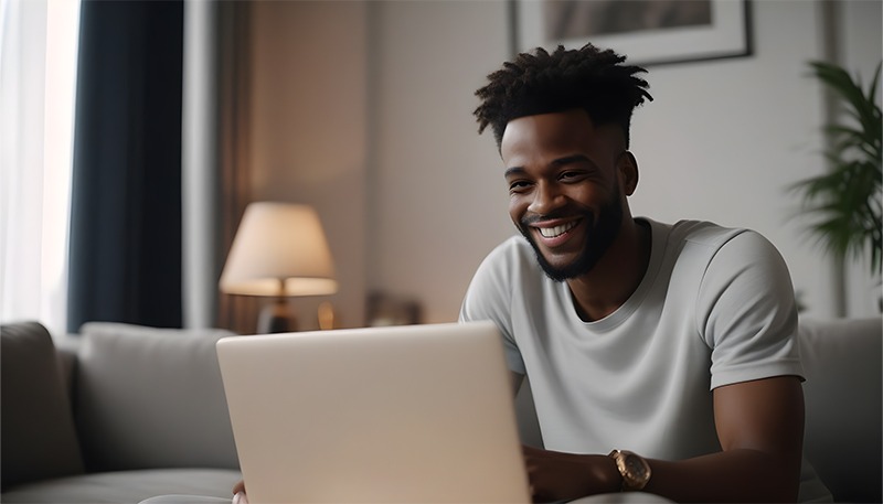 Man searching the web