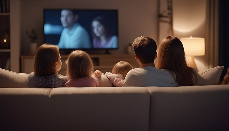Family Watching TV